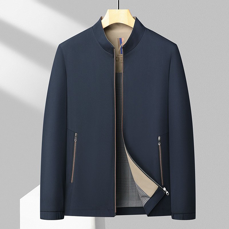 O1CN01zvJLCN1y0NnYSBNwF_2216225866516-0-cib Giacca da uomo primavera e autunno 2025 nuova giacca da uomo con colletto verticale casual da uomo giacca da papà di mezza età per uomo - immagine 1